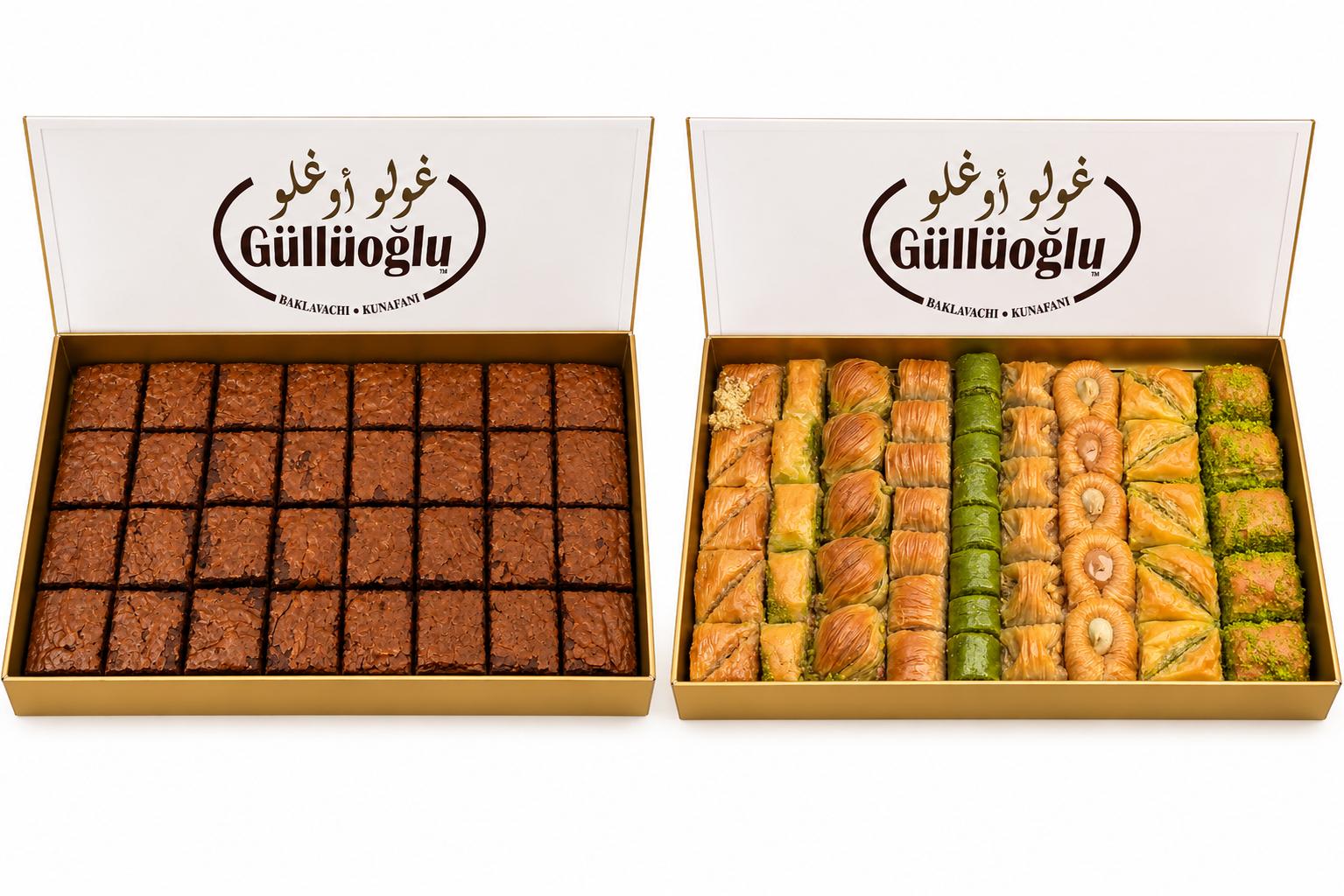 عرض كيلو بقلاوه مشكله + بوكس نصف كيلو براونى